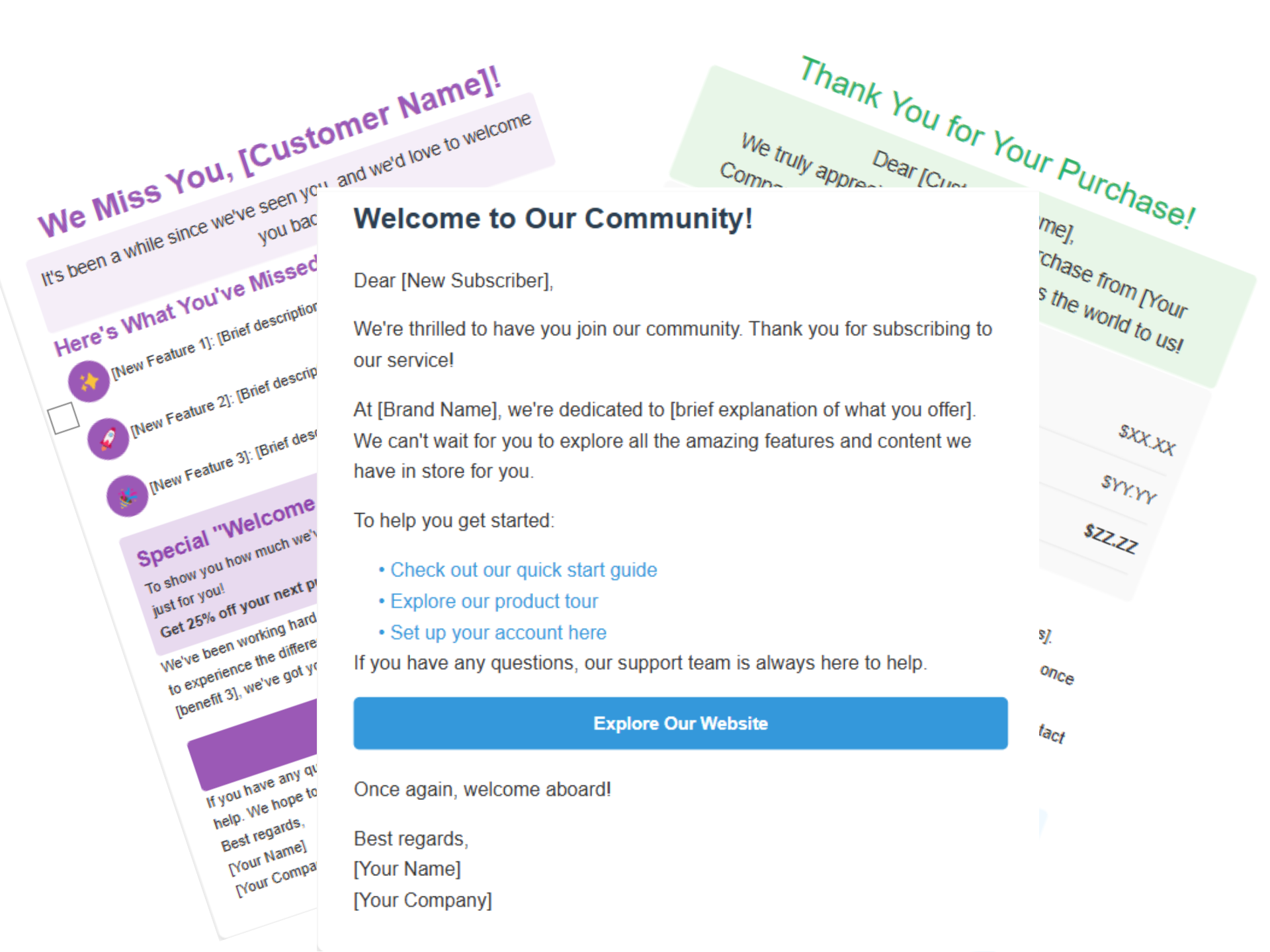 EmailMerg365 Pre-designed templates